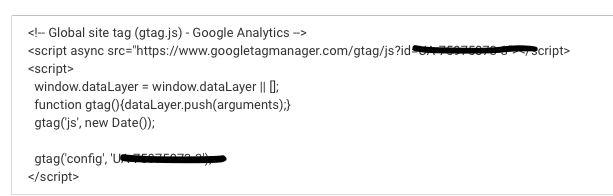 Google Analytics tracking script